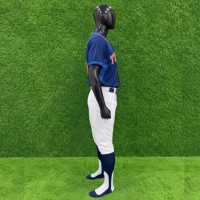 Maillot de baseball pour homme Topline TONE, blanc et bleu, imprimé par sublimation, motif 3D, tissu en maille, col en V, manches courtes, respirant