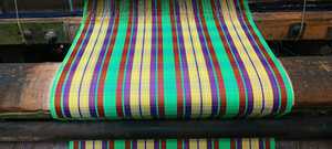 Recycled Nylon Woven Fabric <b>Roll</b> Colorful Stripe Pattern Sustainable Textile for Bags Apparel Home Use - Product Image 2