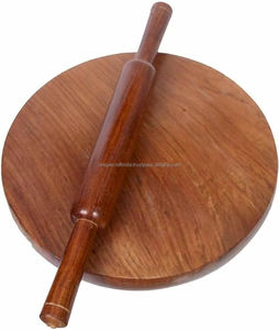 Top Sale Wooden Chakla Belan Set Non-Stick Eco-Friendly <b>Rolling</b> <b>Pin</b> (35cm) Pastry Board for Roti Pizza Crust Flatbreads - Product Image 5