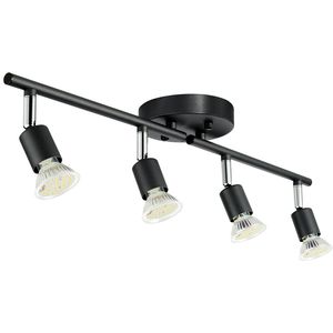 Kit de Iluminación LED de Riel de 4 Luces con Foco de Techo de 24.8 Pulgadas y Cabezales de Brazo Giratorios - Product Image 1
