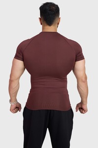 mens compression shirt gym fitness athletic wear quick dry stretch fabric training workout tee manufacturer direct - Product Image 5
