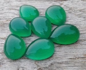 5 cabochons en onyx vert, pierres précieuses en forme de poire et de goutte d'eau, pierres polies de haute qualité pour la fabrication de bijoux, vente en gros - Product Image 4