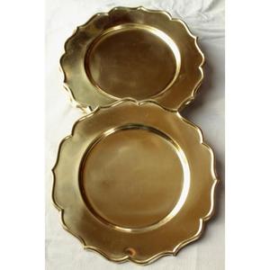 Platos y vajilla dorados de 13 pulgadas, platos base de latón para bodas, aptos para lavavajillas, platos de alta calidad para servir alimentos, suministros para eventos - Product Image 4