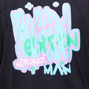 Vêtements pour hommes - T-shirts / T-shirt tendance à épaules tombantes, coupe ample, impression en relief pour hommes - Product Image 6