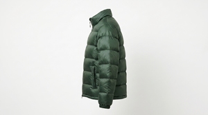 Veste d'hiver pour homme en duvet vert, col montant, fermeture éclair, coupe-vent, décontractée, coupe régulière, couleur unie - Product Image 5