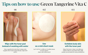 Goodal Green tangerine Vita C แผ่นโทนเนอร์70แผ่นสำหรับบำรุงผิวแบบเกาหลี - Product Image 6