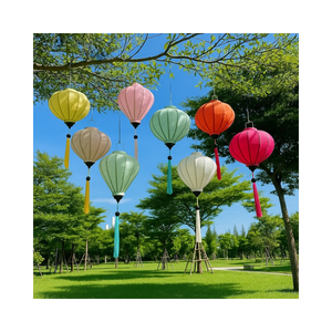 Artisan <b>Bamboo</b> Silk Hanging Lantern for Commercial Decoration Cultural Events and Hospitality Design - Product Image 4