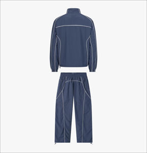 Casual Winter Windproof Heavyweight Unisex <b>Track</b> <b>Jacket</b> and Pants Set with Reflective Stripe Custom Logo <b>Jacket</b> <b>For</b> <b>Men</b> - Product Image 6
