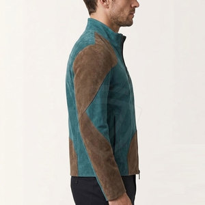High Quality <b>Suede</b> <b>Leather</b> <b>Jacket</b> With Shirt Collar Front Zipper Soft Premium For Casual Travel And Weekend Outfits - Product Image 5
