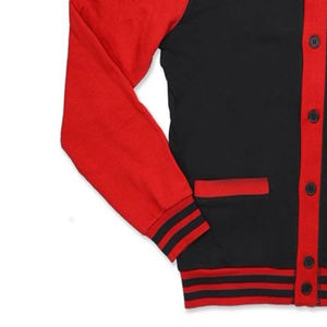 Cardigan Homme Oversize en Maille Nylon/Acrylique Col V Boutons Recouverts Anti-Plis Logo Personnalisé Rouge Noir Uni Devant Uni - Product Image 2
