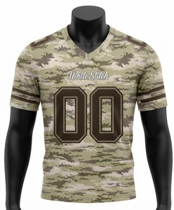 Maillot de football américain en polyester 100 % de haute qualité, grande taille, manches courtes, personnalisable, avec impression thermique sur le devant - Product Image 1