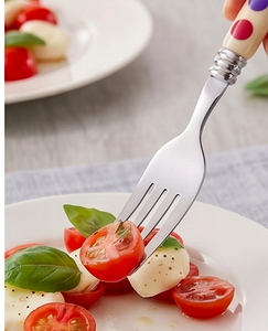 Ensemble de couverts en marbre blanc avec motif de points colorés sur la poignée, pour la salle à manger, la cuisine, les cadeaux, les fêtes et l'usage quotidien. - Product Image 6
