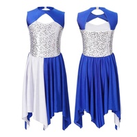 Robe de danse lyrique pour filles de 6 à 16 ans, tenue de danse pour spectacle, scène, performance, danse moderne, entraînement, compétition