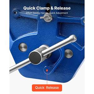 Tornillo de Banco para Carpintería de 7 Pulgadas de Ancho de Mordaza, Liberación Rápida, Apertura Máxima de Mordaza de 8 Pulgadas, Tornillo de Banco de Hierro Fundido de Alta Resistencia, Tope Frontal Ajustable - Product Image 5