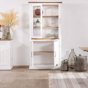 Vandana Urban Harmony Small white acacia wood sideboard with glass doors Trégastel - Product Image 3