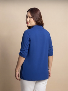 เสื้อเชิ้ตผ้าฝ้ายผสมสำหรับสตรีดีไซน์สง่างามเหมาะสำหรับใส่ไปทำงานไปเรียนและสวมใส่ในชีวิตประจำวันซื้อโดยตรงจากผู้ผลิต - Product Image 2