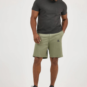Pantalones Cortos Bermuda Casuales de Color Sólido para Hombre, Cintura Media, Cierre con Cordón, 100% Algodón Transpirable, Diseño con Bolsillo Frontal con Logotipo - Product Image 1