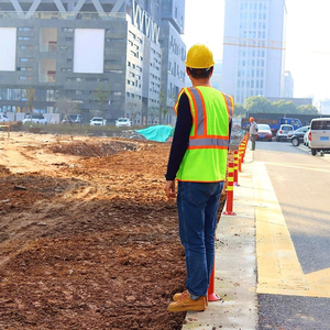 เสื้อกั๊กนิรภัยแบบมีซิป ดีไซน์ใหม่ หลายช่องใส่ของ แถบสะท้อนแสง ระบายอากาศได้ดี มาตรฐาน ANSI Class 1 EN ISO 20471 Class 2 กันน้ำ พร้อมไฟ LED - Product Image 3