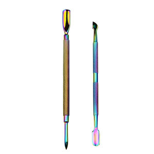 Pousse-cuticules carré en acier inoxydable réutilisable de qualité supérieure pour manucure en salon, double usage et logo personnalisé - Product Image 1