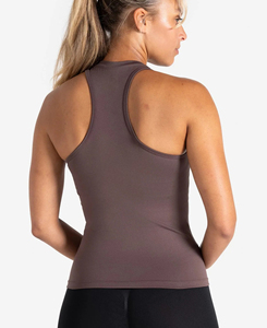 High Quality Women's Solid Crew <b>Neck</b> Woven Yarn Dyed Oxford Tank Top Breathable Spandex Polyester Street Style Regular Front - Product Image 2