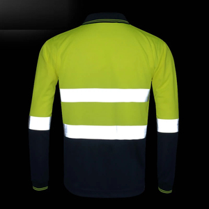 High Visibility Safety Breathable Waterproof Thermal Work Polo Shirt Moisture Wicking Reflective Short Sleeve T-Shirt Workwear - Product Image 4