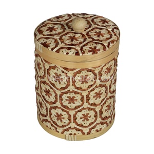 Wicker thủ công tre giỏ quà tặng tre đầy màu sắc dệt giỏ quà tặng/tre món quà cản trở cho ramadan/EID giỏ bán buôn - Product Image 3