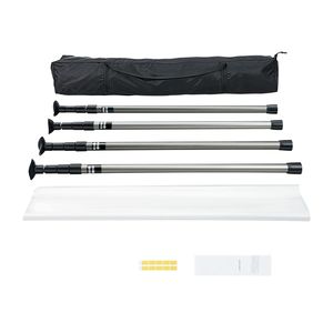 Pali per Barriera Antipolvere da 3 Metri con Borsa per il Trasporto, 4 Pali Telescopici, Pellicola in Plastica 10x4 Metri per Accessori di Decorazione d'Interni - Product Image 1