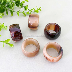 Polished Natural Buffalo Horn <b>Ring</b> <b>Chunky</b> OX Horn <b>Ring</b> Love Style Souvenir - Product Image 4