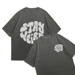 T-shirts décontractés à manches courtes en coton/polyester, imprimés en relief, respirants, de haute qualité, 200g, pour hommes, streetwear, OEM - Product Image 4