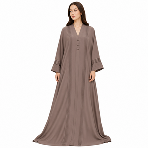 Pleated Panel Abaya Luxury Kaftan Maxi Abaya Loose Fit Pleated Abaya Minimalist Luxury Abaya "Luxury Pintuck Pleated Kaftan Abay - Product Image 2