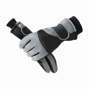 Gants de ski et de snowboard imperméables, sur mesure, en polyester respirant, compatibles avec les écrans tactiles, fermeture à boucle, pour hommes - Product Image 1