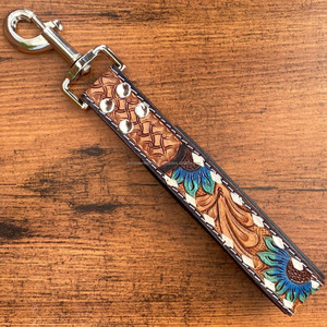 Best Customized Hand Tooled Leather with Stitching Traffic Lead Traffic Leash Short Leash for Dog Training Traffic Padded Handle - Product Image 2