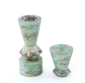 Hot Selling Swirled Resin bakhoor burner <b>Oud</b> holder with metal insert Aromatherapy mubakhar set Fragrance <b>diffuser</b> for home - Product Image 4