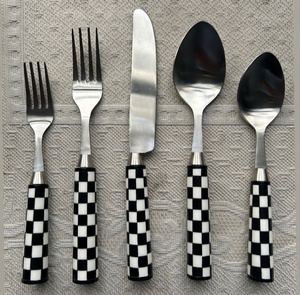 Minimalist Flatware <b>Set</b> European Design 18/<b>8</b> Stainless Steel Mirror Polish Resin Handle Eco Friendly Durable <b>for</b> <b>Dinnerware</b> <b>Set</b> - Product Image 2