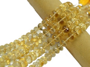 Citrine perles rondelle à facettes perles à facettes topaze dorée naturelle pour la fabrication de bijoux - Product Image 2