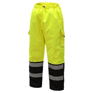 Pantalones de Trabajo para Hombre de Último Diseño Personalizados, Amarillos de Alta Visibilidad, Impermeables, con Franjas Reflectantes para Ropa de Trabajo - Product Image 2