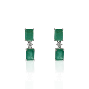 Best Selling 925 Sterling <b>Silver</b> Octagon Shape 100% Genuine Emerald Gemstone <b>Drop</b> <b>Earrings</b> For Women Wedding & Party Wear - Product Image 1