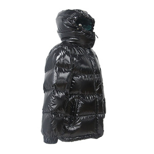Nexfit Athletics Unisex Black Puffer Jacket Solid Color 100% Polyester Fiber Filled Windproof Casual Autumn <b>Coat</b> <b>Zipper</b> Closure - Product Image 4