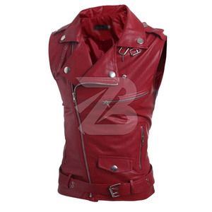 Chaleco de Cuero para Hombre, Corte Ajustado, Cuello Alto, Prenda Exterior Impermeable y Resistente al Viento, Chaqueta de Motociclista, Moda Urbana - Product Image 1