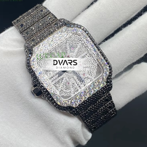 Reloj de Pulsera Mecánico de Acero Inoxidable Unisex, con Esfera Árabe, Elegante y Lujoso, con Diamantes Moissanite VVS Premium - Product Image 3