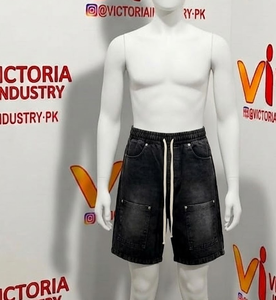 Pantalones Cortos de Skate para Hombre con Logotipo Personalizado, Lavado Ácido, 100% Algodón, Tejido de Mezclilla Gruesa, Cintura Media, Cierre de Cremallera, Ajuste Holgado, Estilo Casual - Product Image 6