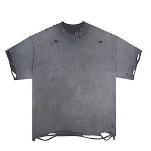 เสื้อยืดคอตตอน 100% คุณภาพสูงแบบใหม่ ขายส่ง ทรงหลวมสไตล์วินเทจ ดีไซน์เรียบด้านหน้า ล้างสีแบบ ACID ระบายอากาศได้ดี สำหรับผู้ชายและผู้หญิง - Product Image 5