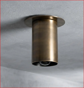 Spot de plafond en laiton de style Mid-Century, finition patine antique, montage encastré, éclairage directionnel moderne - Product Image 2