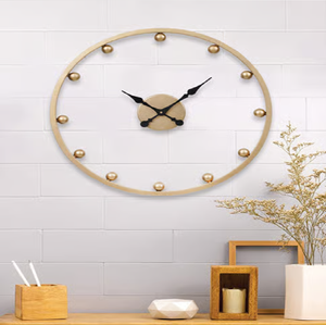 Stunning luxurious <b>golden</b> leaf branches wrap around a central dial for regal charm, available at wholesale prices. - Product Image 2