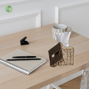 Boîte à mouchoirs en rotin de jonc de mer tissé, boîte de rangement faite à la main, écologique, décoration naturelle pour la maison et la maison, vente en gros du Vietnam - Product Image 4