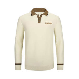 Camiseta Polo de Manga Larga para Hombre, Mezcla de Algodón de Primera Calidad, Diseño de Cuello Elegante, Perfecta para Uso Casual y Laboral - Product Image 1