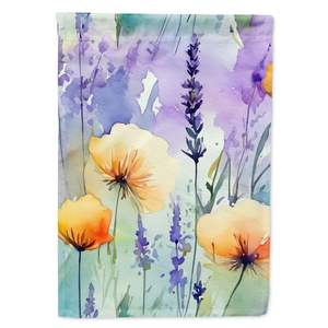 Lavande Aquarelle Jardin Drapeau Multicolore Boîte Aux Lettres Décoratif Yard Drapeau Bannière pour Patio Illustration pour Lits De Fleurs et Jardins - Product Image 1