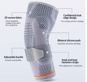 HAWK SPORTS INDUSTRIES Adjustable Breathable Elbow Support Sleeve for Football Basic Protection Unisex Hook Loop Closure Gray - Product Image 5