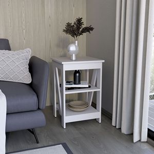 Taylor 3-Tier <b>Storage</b> Side <b>Table</b> Nightstand <b>Small</b> Space Sofa <b>Table</b> End <b>Table</b> Console for <b>Small</b> Spaces - Product Image 1