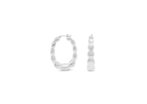 Pendientes de Aro Ovalados Abombados de Plata de Ley 925, Modernos [dia. 7.0 mm] - Product Image 1
